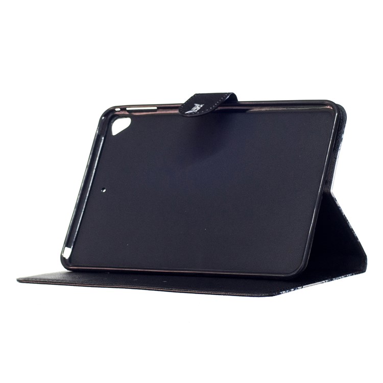 Pattern Printing Wallet Leather Stand Tablet Case for iPad mini 5 - Cat and Caption Word-4