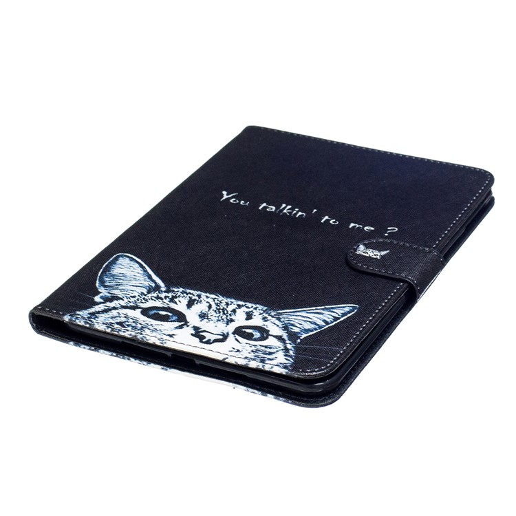 Pattern Printing Wallet Leather Stand Tablet Case for iPad mini 5 - Cat and Caption Word-5