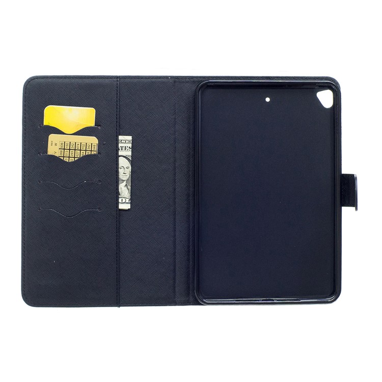 Pattern Printing Wallet Leather Stand Tablet Case for iPad mini 5 - Cat and Caption Word-6