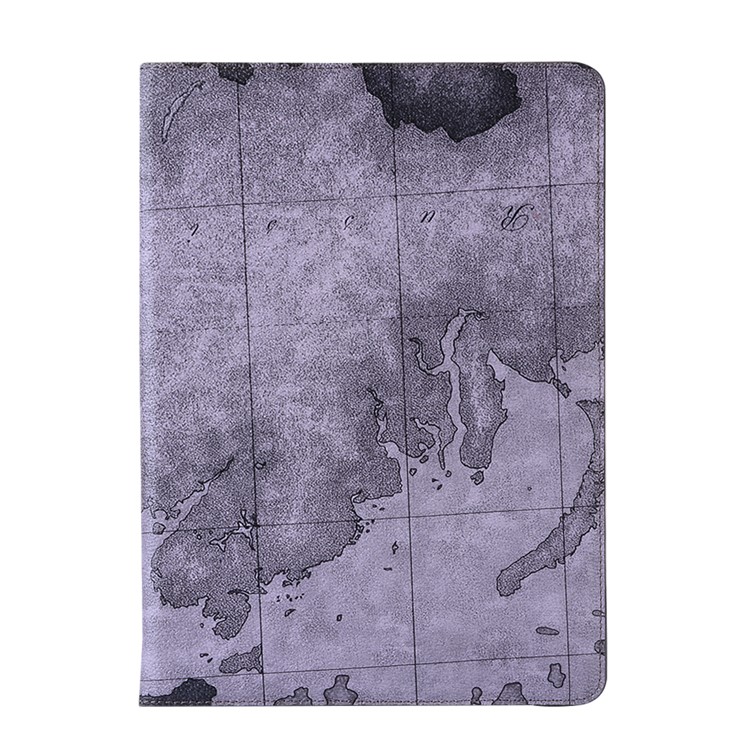 Map PU Leather Protective Stand Case for iPad 9.7-inch (2017) - Grey-1