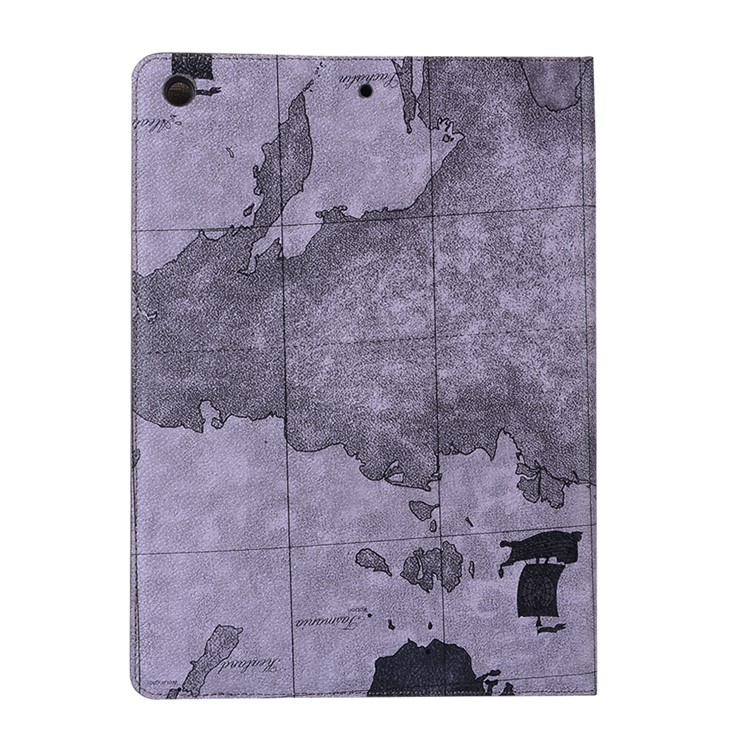 Map PU Leather Protective Stand Case for iPad 9.7-inch (2017) - Grey-2