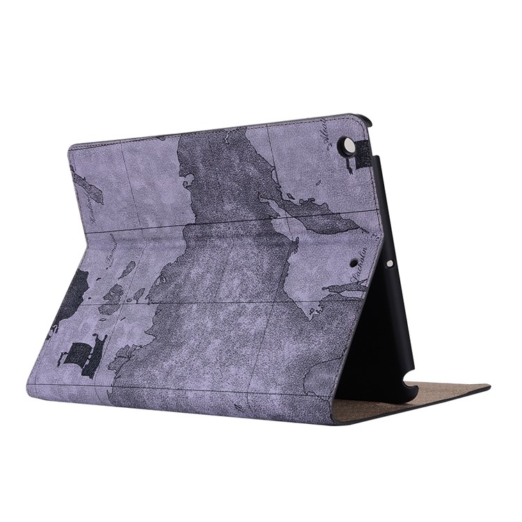 Map PU Leather Protective Stand Case for iPad 9.7-inch (2017) - Grey-3