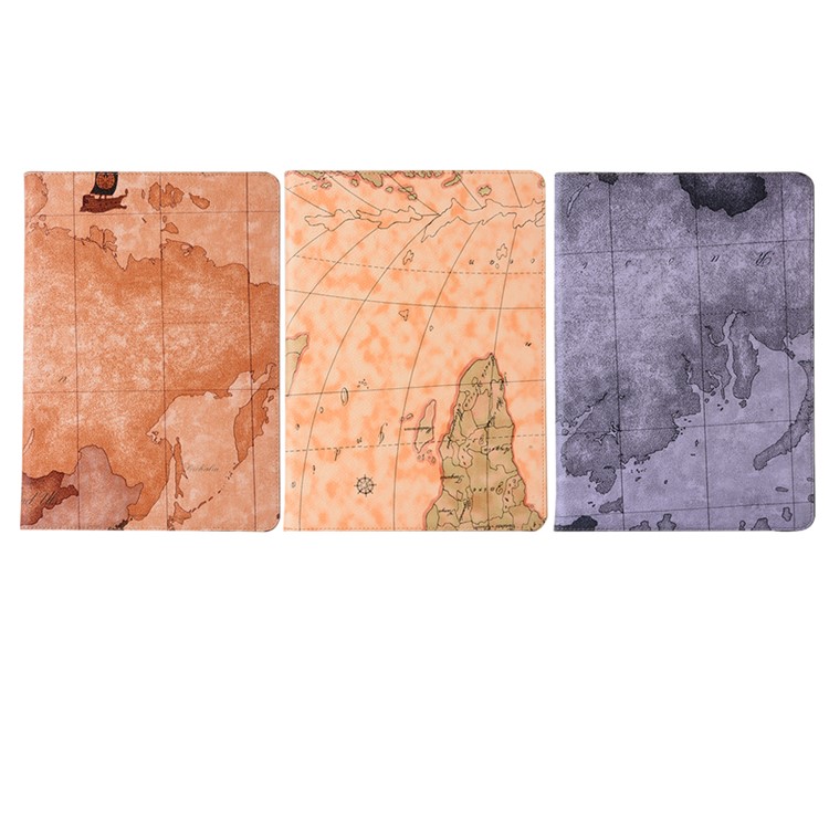Map PU Leather Protective Stand Case for iPad 9.7-inch (2017) - Grey-8