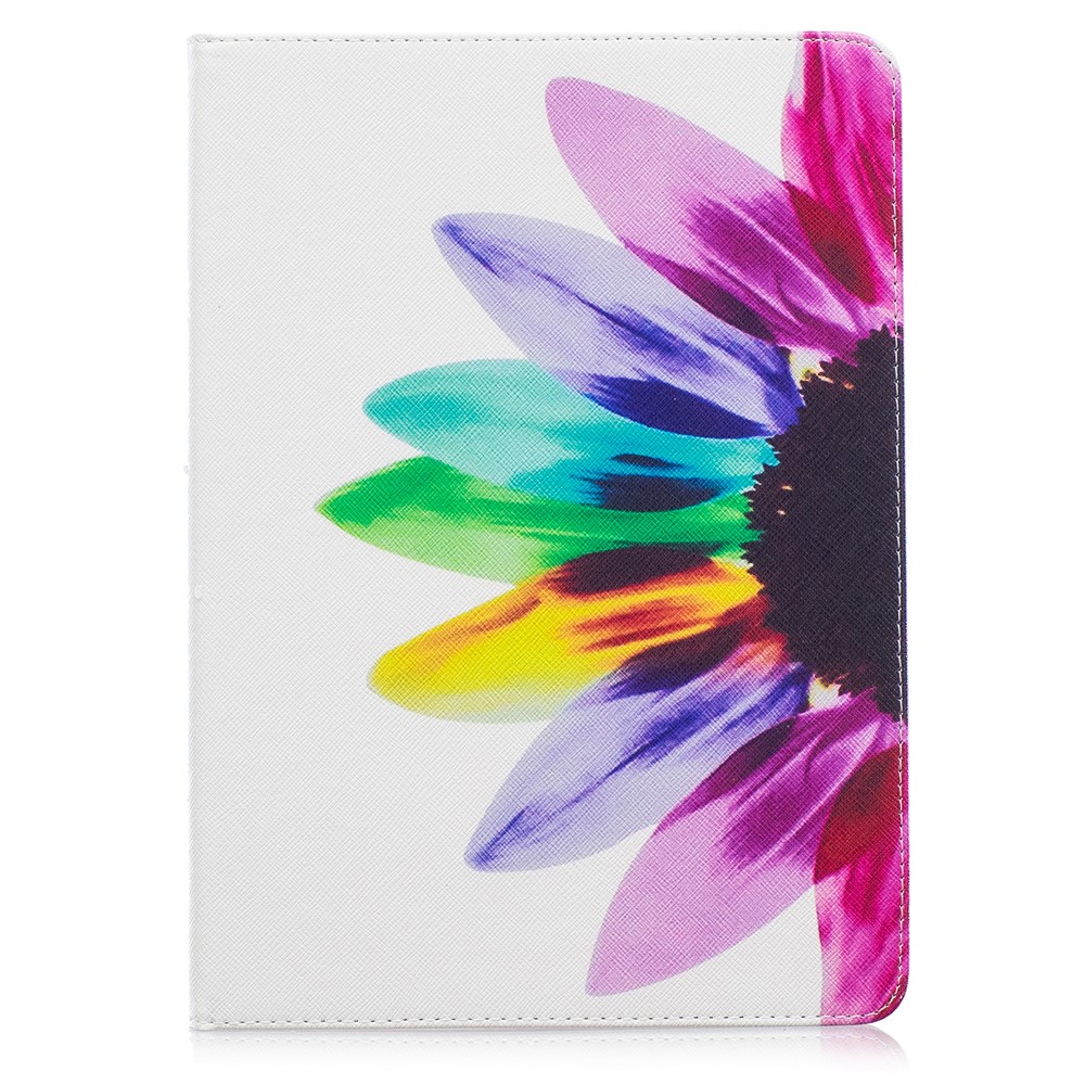 Musterdruck Brieftasche Lederständer Tablet Gehäuse Für IPad 9.7 (2018) / 9.7 (2017) - Bunte Blütenblätter-2