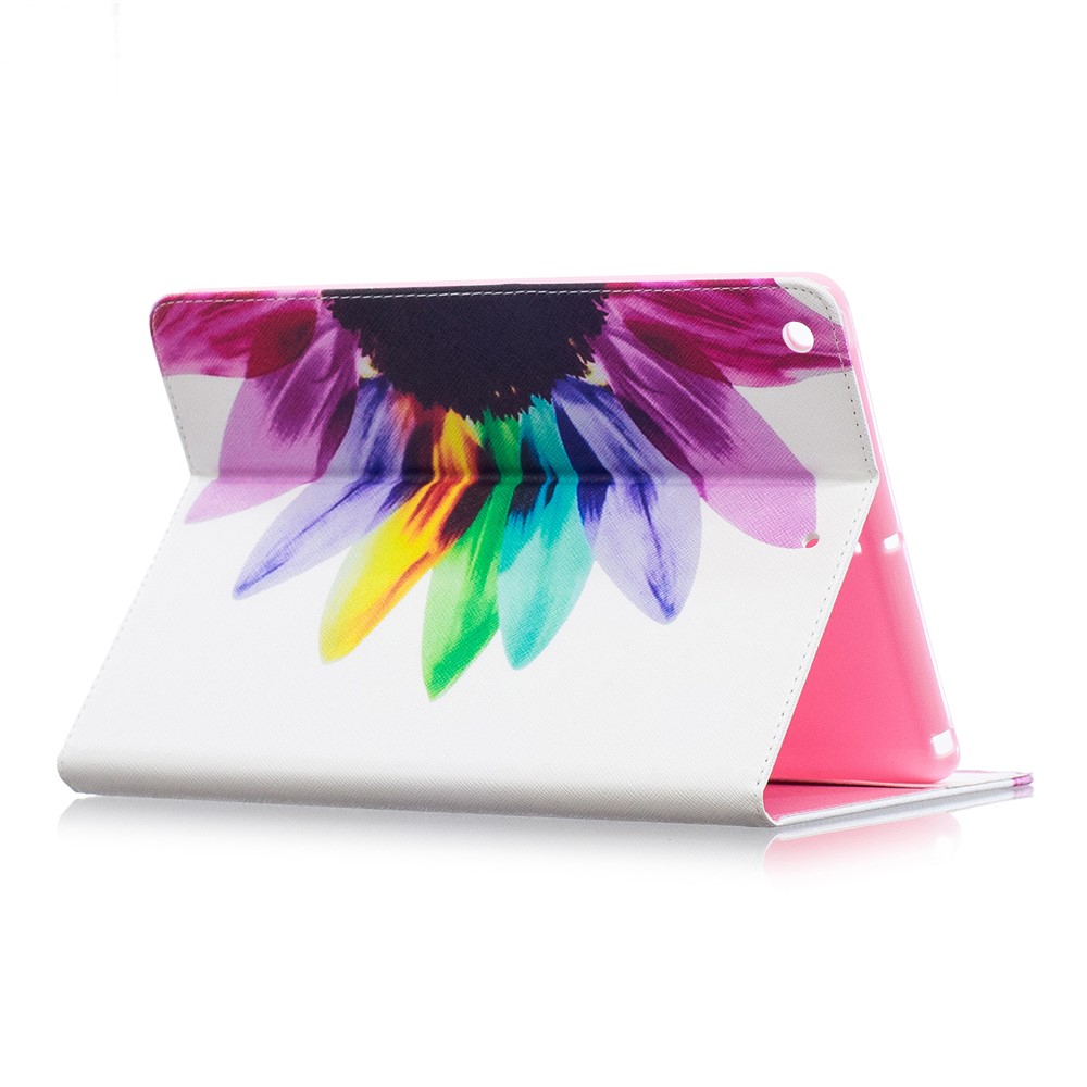 Musterdruck Brieftasche Lederständer Tablet Gehäuse Für IPad 9.7 (2018) / 9.7 (2017) - Bunte Blütenblätter-4