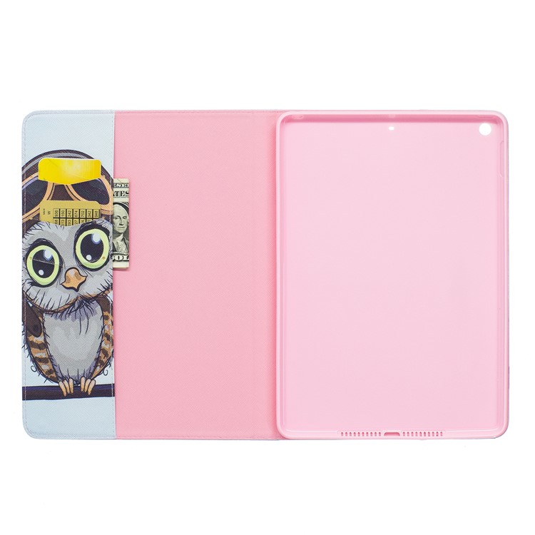 Pattern Printing Leather Wallet Flip Case for iPad 9.7 (2018) / 9.7 (2017) - Adorable Owl-8