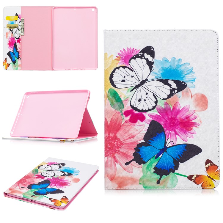 

Pattern Printing Wallet Leather Cover with Stand for iPad 9.7 (2018) / 9.7 (2017) - Vivid Butterflies