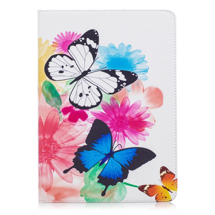Pattern Printing Wallet Leather Cover with Stand for iPad 9.7 (2018) / 9.7 (2017) - Vivid Butterflies-2