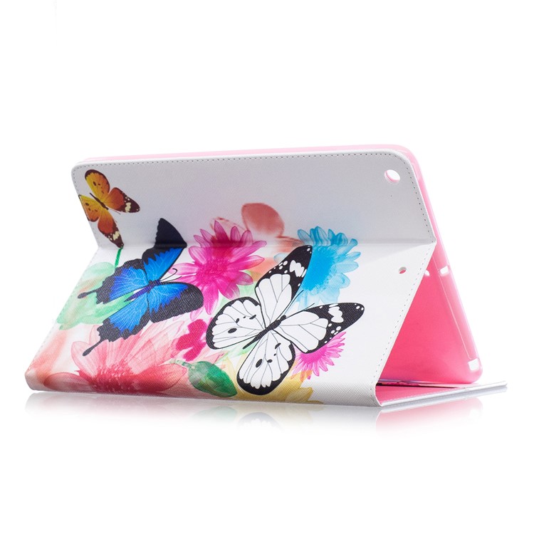 Pattern Printing Wallet Leather Cover with Stand for iPad 9.7 (2018) / 9.7 (2017) - Vivid Butterflies-4