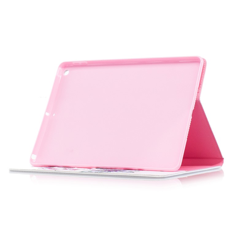 For iPad 9.7 (2018) / 9.7 (2017) Pattern Printing Wallet Leather Stand Case - Butterflies and Flower-5
