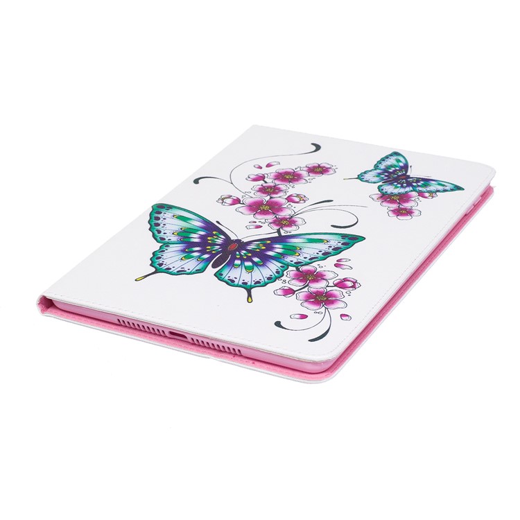 For iPad 9.7 (2018) / 9.7 (2017) Pattern Printing Wallet Leather Stand Case - Butterflies and Flower-6