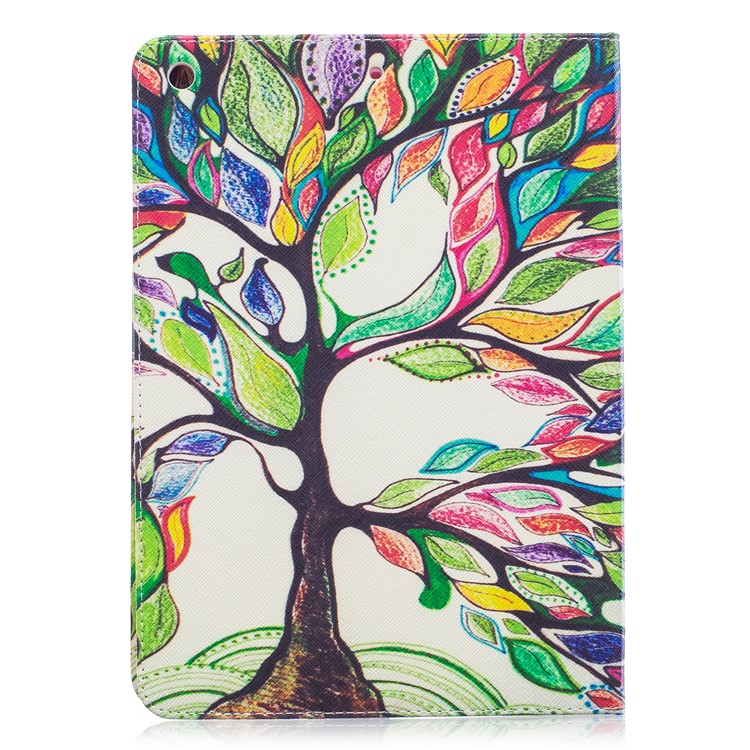 For iPad 9.7 (2018) / 9.7 (2017) Pattern Printing Leather Wallet Flip Shell - Colorized Tree-3