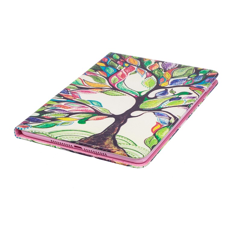 For iPad 9.7 (2018) / 9.7 (2017) Pattern Printing Leather Wallet Flip Shell - Colorized Tree-6