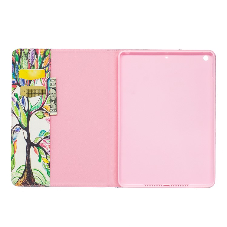 For iPad 9.7 (2018) / 9.7 (2017) Pattern Printing Leather Wallet Flip Shell - Colorized Tree-8