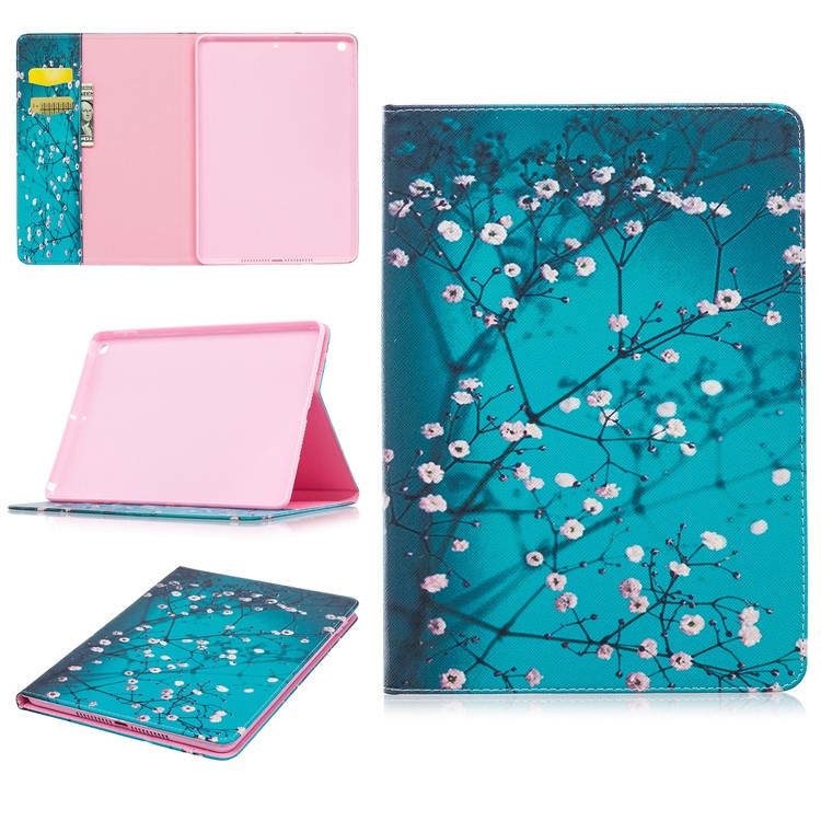 

Pattern Printing Leather Wallet Protective Case for iPad 9.7 (2018) / 9.7 (2017) - Tree with Flowers