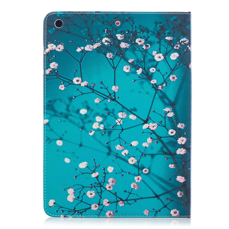 Pattern Printing Leather Wallet Protective Case for iPad 9.7 (2018) / 9.7 (2017) - Tree with Flowers-3