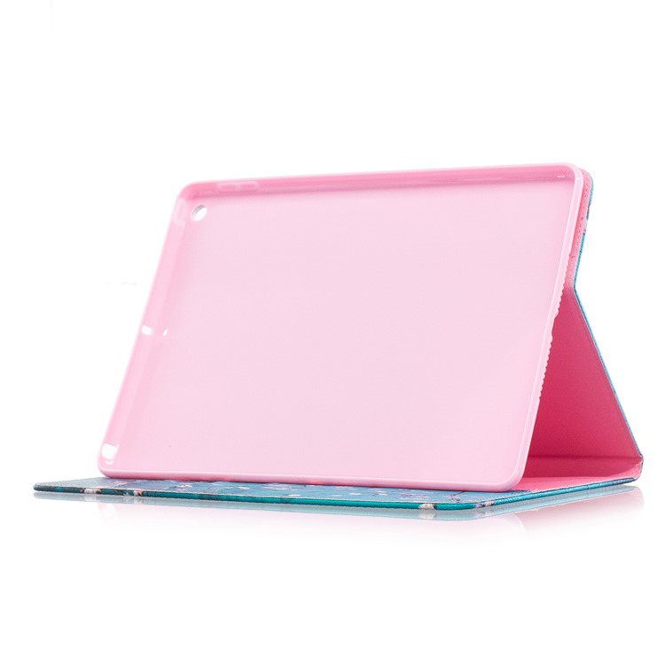 Pattern Printing Leather Wallet Protective Case for iPad 9.7 (2018) / 9.7 (2017) - Tree with Flowers-5