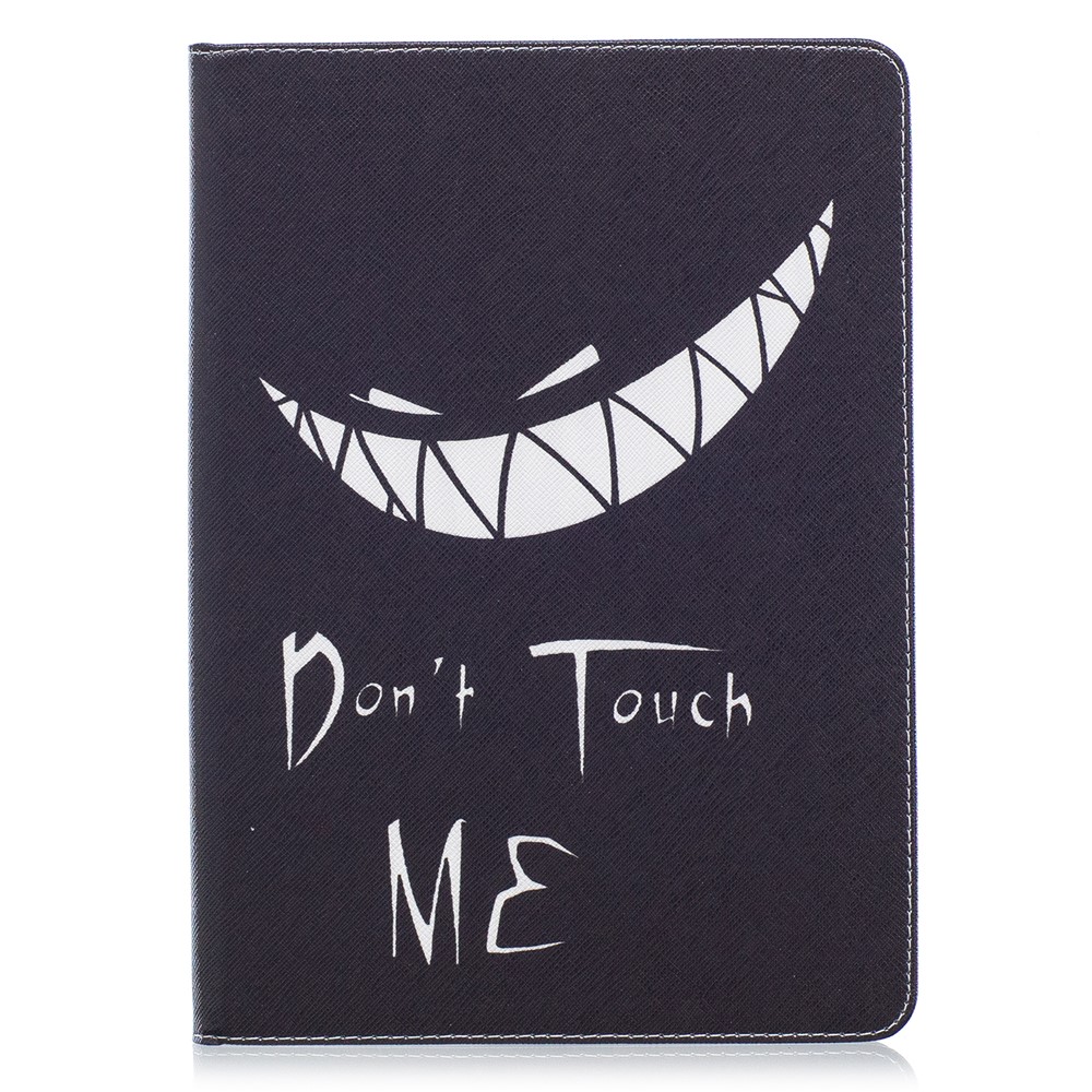 For iPad 9.7 (2018) / 9.7 (2017) Pattern Printing Leather Wallet Protective Shell - Do Not Touch Me-2