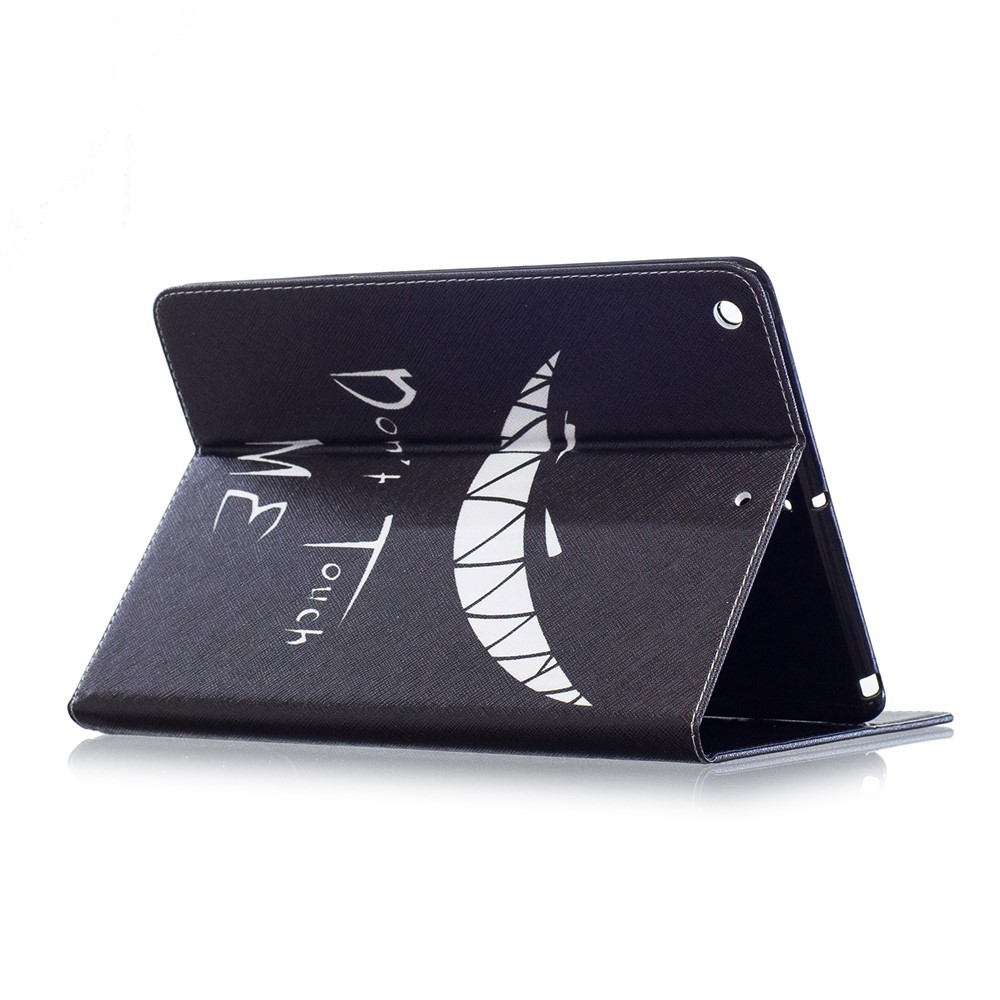 For iPad 9.7 (2018) / 9.7 (2017) Pattern Printing Leather Wallet Protective Shell - Do Not Touch Me-4