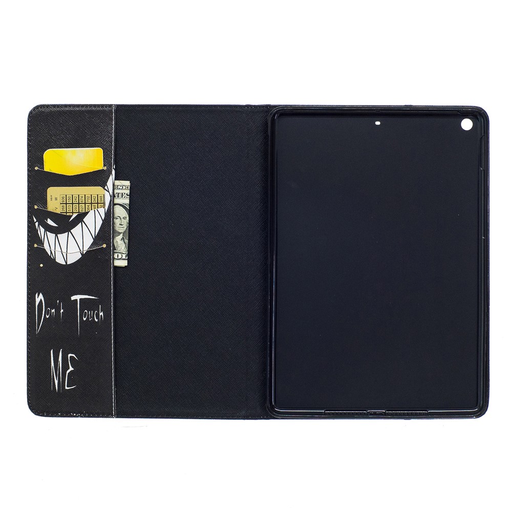 For iPad 9.7 (2018) / 9.7 (2017) Pattern Printing Leather Wallet Protective Shell - Do Not Touch Me-8