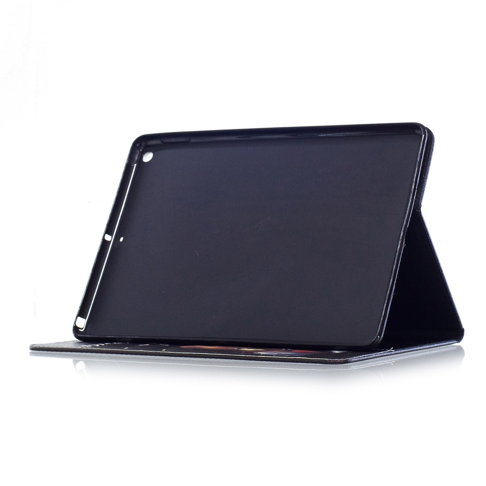 Impression Casquette Portefeuille En Cuir Avec Support Pour IPad 9.7 (2018) / 9.7 (2017) - Ours Brun Et Mots D'avertissement-5