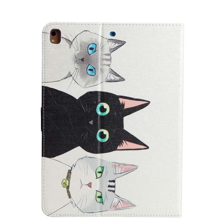 For iPad 9.7 (2018) / 9.7 (2017) Printing Pattern Wallet Leather Stand Protective Shell - Three Cats-2