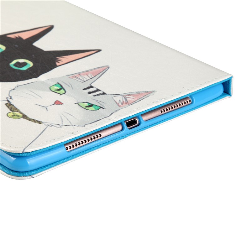 For iPad 9.7 (2018) / 9.7 (2017) Printing Pattern Wallet Leather Stand Protective Shell - Three Cats-7