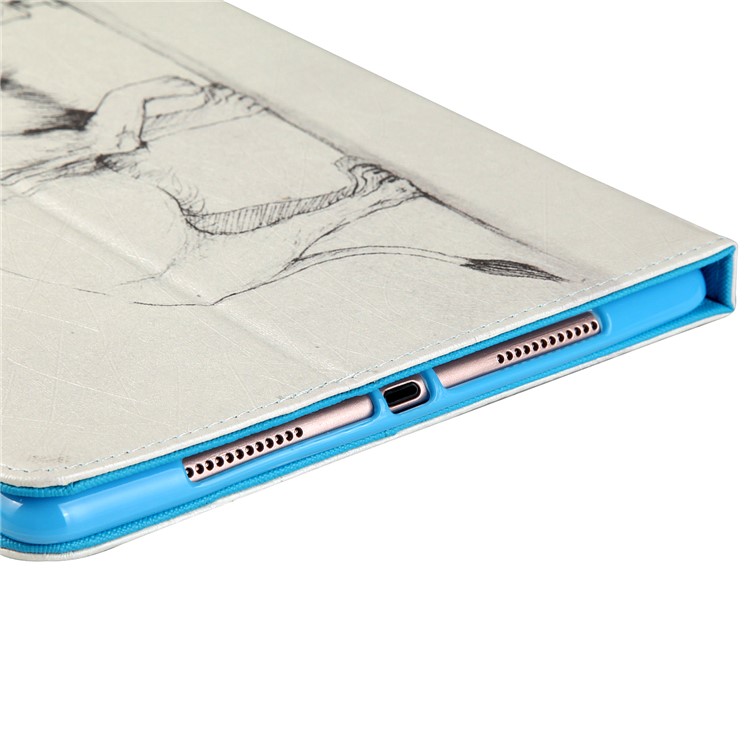 Printing Pattern Card Slots Leather Stand Case Cover for iPad 9.7 (2018) / 9.7 (2017) - Lion Kissing Little Girl-4