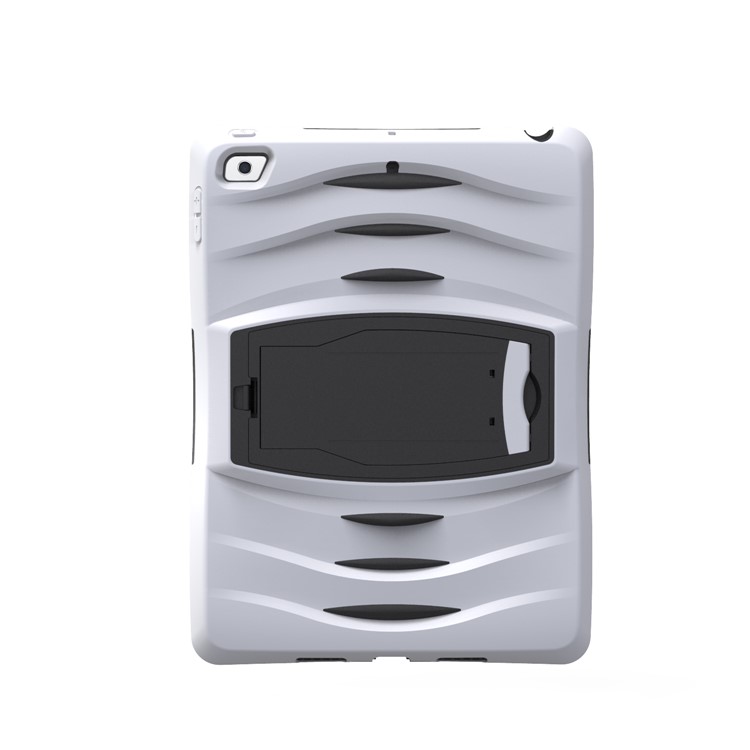 Rugged Impact Resistant Kickstand PC + Silicone Tablet Cover with Kickstand for iPad 9.7-inch (2017) - White-10