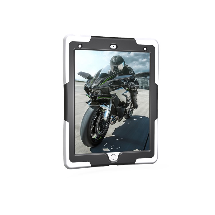 Rugged Impact Resistant Kickstand PC + Silicone Tablet Cover with Kickstand for iPad 9.7-inch (2017) - White-13