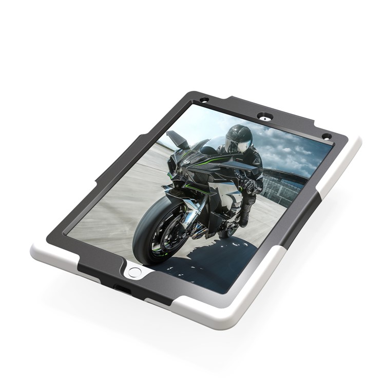 Rugged Impact Resistant Kickstand PC + Silicone Tablet Cover with Kickstand for iPad 9.7-inch (2017) - White-14