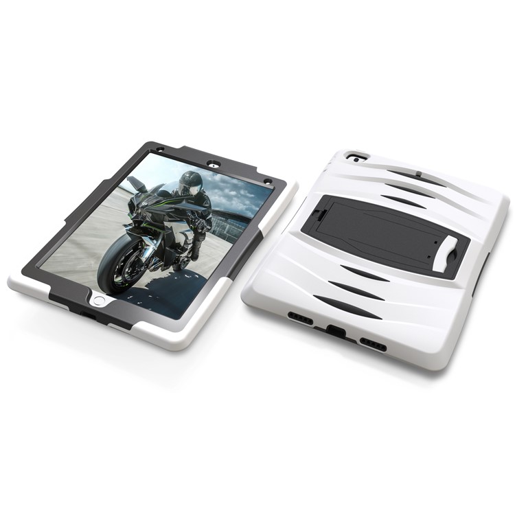Rugged Impact Resistant Kickstand PC + Silicone Tablet Cover with Kickstand for iPad 9.7-inch (2017) - White-5
