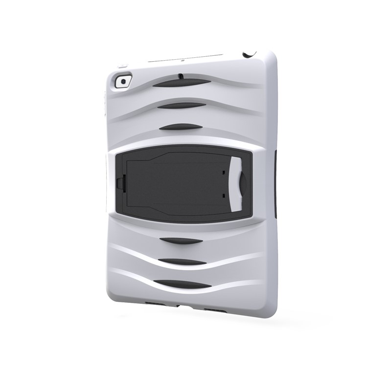 Rugged Impact Resistant Kickstand PC + Silicone Tablet Cover with Kickstand for iPad 9.7-inch (2017) - White-8
