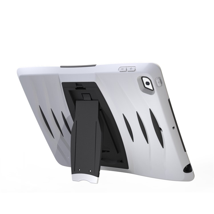 Rugged Impact Resistant Kickstand PC + Silicone Tablet Cover with Kickstand for iPad 9.7-inch (2017) - White-9