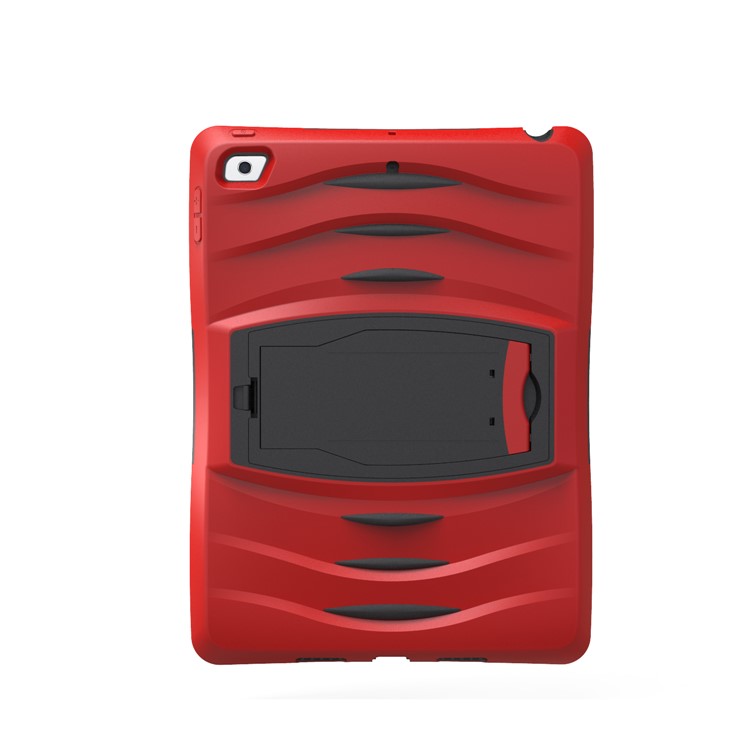 Rugged Impact Resistant Kickstand PC + Silicone Tablet Cover with Kickstand for iPad 9.7-inch (2017) - Red-10
