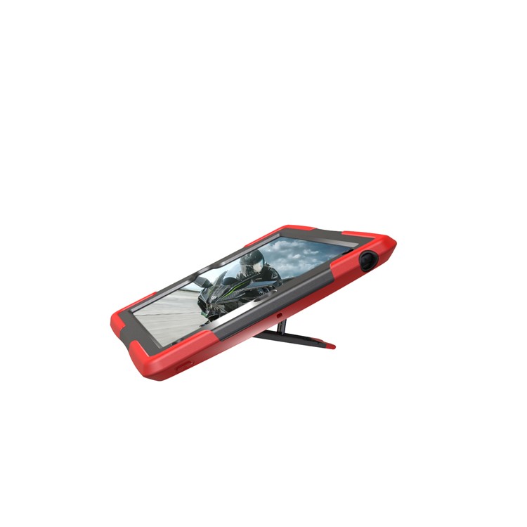 Rugged Impact Resistant Kickstand PC + Silicone Tablet Cover with Kickstand for iPad 9.7-inch (2017) - Red-4