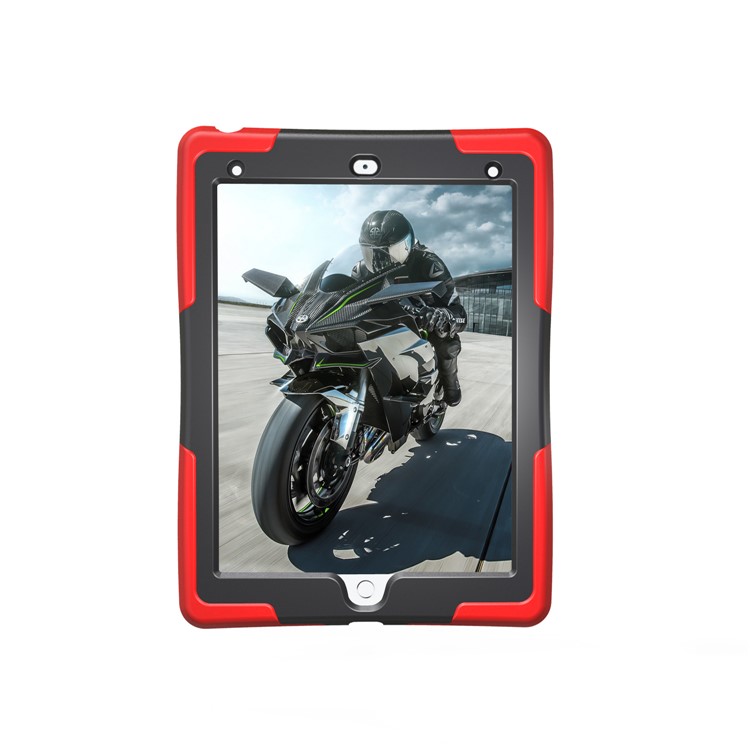 Rugged Impact Resistant Kickstand PC + Silicone Tablet Cover with Kickstand for iPad 9.7-inch (2017) - Red-7