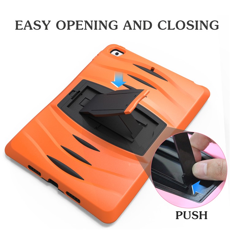 Rugged Impact Resistant Kickstand PC + Silicone Tablet Cover with Kickstand for iPad 9.7-inch (2017) - Orange-2