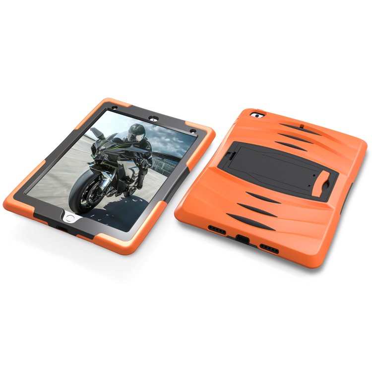 Rugged Impact Resistant Kickstand PC + Silicone Tablet Cover with Kickstand for iPad 9.7-inch (2017) - Orange-5