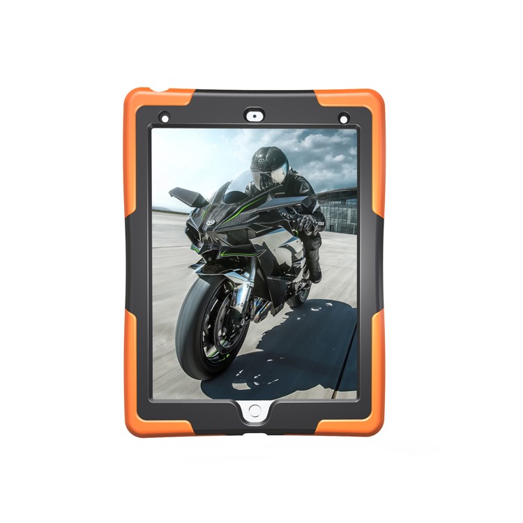 Rugged Impact Resistant Kickstand PC + Silicone Tablet Cover with Kickstand for iPad 9.7-inch (2017) - Orange-7