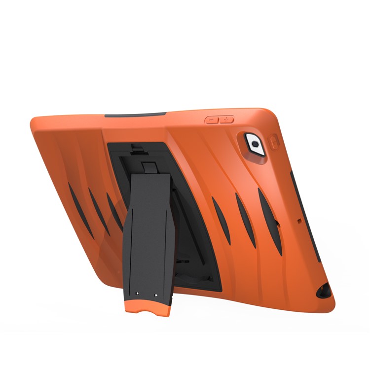 Rugged Impact Resistant Kickstand PC + Silicone Tablet Cover with Kickstand for iPad 9.7-inch (2017) - Orange-9