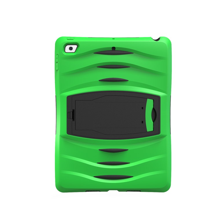Rugged Impact Resistant Kickstand PC + Silicone Tablet Cover with Kickstand for iPad 9.7-inch (2017) - Light Green-10