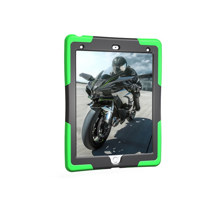 Rugged Impact Resistant Kickstand PC + Silicone Tablet Cover with Kickstand for iPad 9.7-inch (2017) - Light Green-13