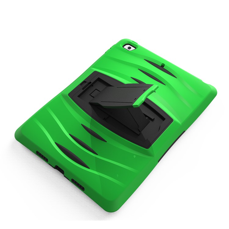 Rugged Impact Resistant Kickstand PC + Silicone Tablet Cover with Kickstand for iPad 9.7-inch (2017) - Light Green-15