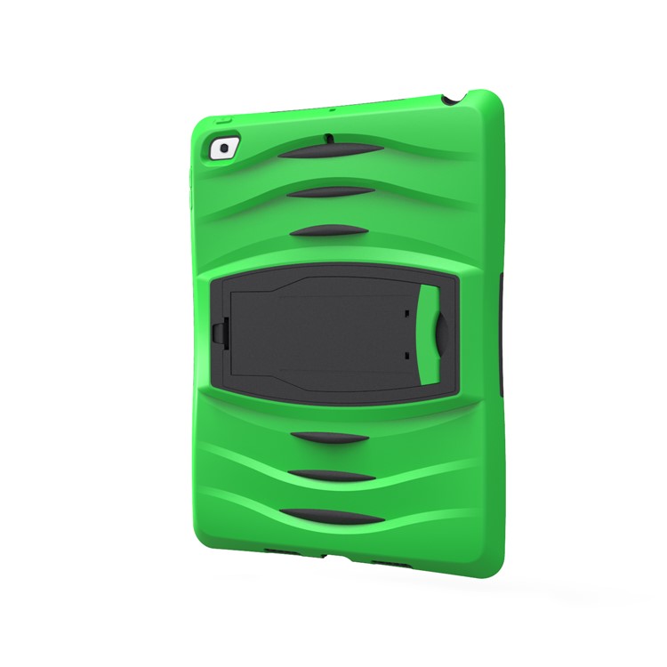 Rugged Impact Resistant Kickstand PC + Silicone Tablet Cover with Kickstand for iPad 9.7-inch (2017) - Light Green-8