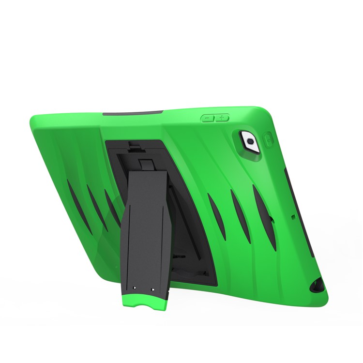 Rugged Impact Resistant Kickstand PC + Silicone Tablet Cover with Kickstand for iPad 9.7-inch (2017) - Light Green-9