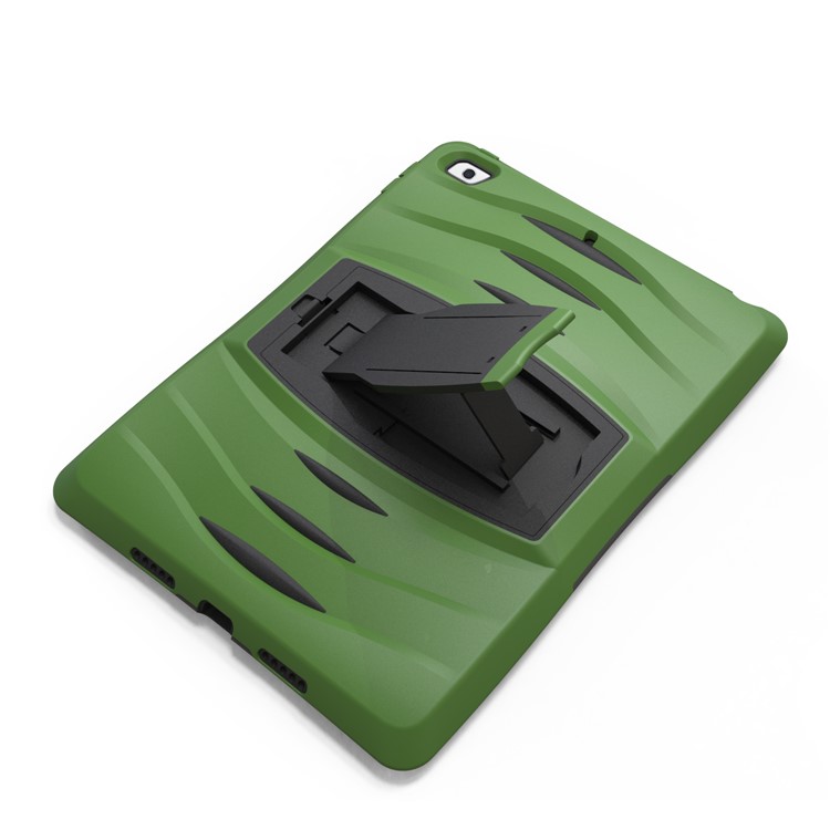 Rugged Impact Resistant Kickstand PC + Silicone Tablet Cover with Kickstand for iPad 9.7-inch (2017) - Dark Green-16