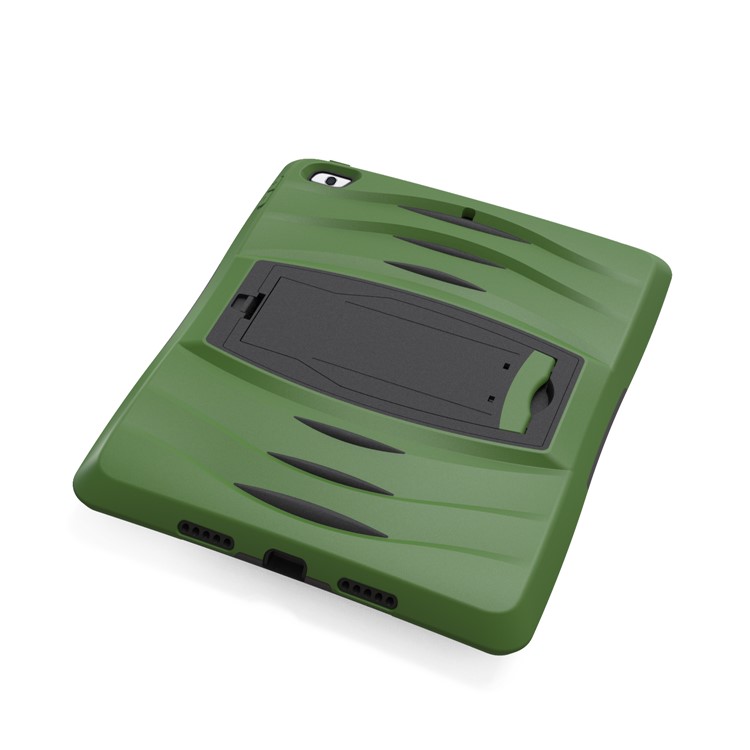 Rugged Impact Resistant Kickstand PC + Silicone Tablet Cover with Kickstand for iPad 9.7-inch (2017) - Dark Green-4