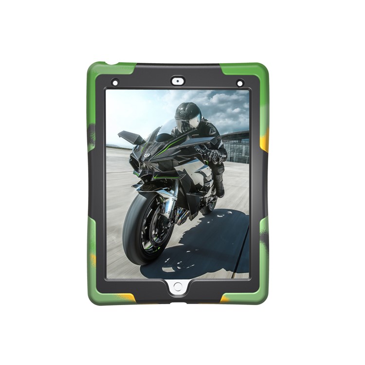 Rugged Impact Resistant Kickstand PC + Silicone Tablet Cover with Kickstand for iPad 9.7-inch (2017) - Army Green-7