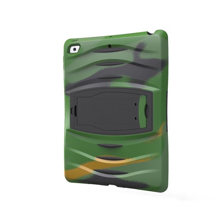 Rugged Impact Resistant Kickstand PC + Silicone Tablet Cover with Kickstand for iPad 9.7-inch (2017) - Army Green-8